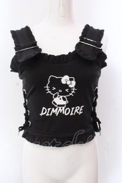 画像1: DimMoire / 【HELLO KITTY×DimMoire】フリルビスチェ M ブラック O-25-02-24-050-GO-TO-OW-OS