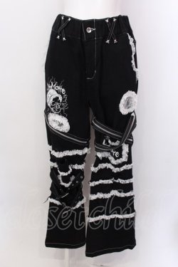 画像1: DimMoire / Deco Denim Pants　デニムパンツ M ブラック×ホワイト O-25-02-24-002-GO-PA-OW-OS