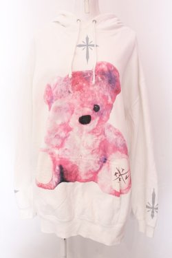 画像1: TRAVAS TOKYO / FURRY BEARプルオーバーパーカー F ホワイト O-25-02-24-016-PU-TO-YM-OS