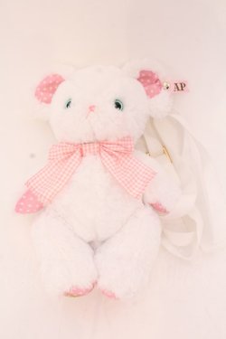 画像1: Angelic Pretty / Toyboxはにかみベアーぬいぐるみポーチ  シロ×ピンク O-25-02-25-047-AP-BG-IG-OS