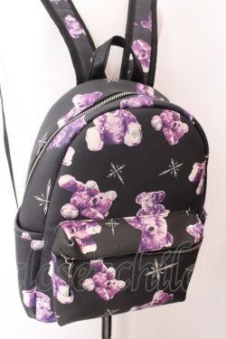 画像1: TRAVAS TOKYO / PUBack Pack 「Small」　くまプリント総柄バックパック  ブラック×パープル O-25-02-26-040-PU-BG-OW-OS