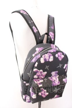 画像2: TRAVAS TOKYO / PUBack Pack 「Small」　くまプリント総柄バックパック  ブラック×パープル O-25-02-26-040-PU-BG-OW-OS