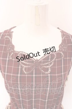 画像2: axes femme POETIQUE / カットワーク刺繍コットンワンピース M ワイン O-25-02-28-083-AX-OP-OW-OS