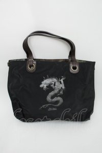 Jean Paul GAULTIER / BAGVサイバーリバーシブルトート  黒ｘ玉虫 S-24-02-12-026-GO-BG-AS-ZS