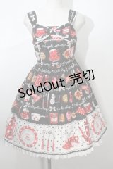 Angelic Pretty /  French Cafe胸リボンジャンパースカートSET  黒 S-24-05-03-063-AP-OP-UT-ZS