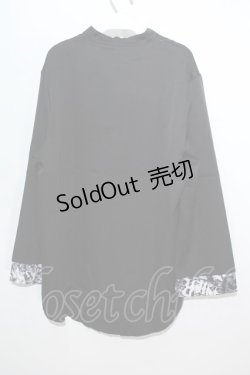画像2: NieR Clothing /袖切り返しチャイナシャツ  黒 S-24-06-05-044-PU-BL-UT-ZS