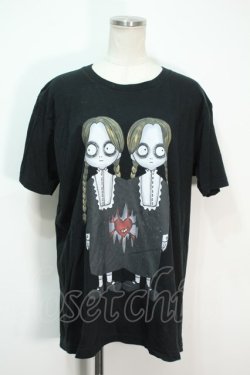 画像1: HEIHEI /  少女プリントTシャツ  黒 S-24-06-22-026-PU-TS-AS-ZS