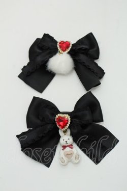 画像1: Amavel / HAT Fluffy Jewels Bunnyリボンクリップ  黒 S-24-07-04-030-CA-AC-UT-ZS