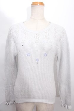 画像1: axes femme POETIQUE / スノー刺繍ニット  サックス S-24-07-22-042-AX-TO-AS-ZS