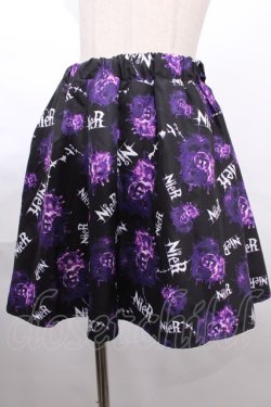 画像1: NieR Clothing / 転写ミニスカート  紫 S-24-07-26-045-PU-SK-AS-ZY