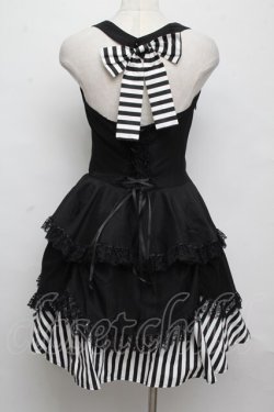 画像2: DARK IN LOVE / Gothic striped big cross prom dress ワンピース  黒ｘ白 S-24-08-20-065-PU-OP-AS-ZS