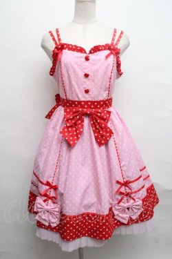 画像1: Angelic Pretty / Candy Popジャンパースカート  ピンクｘ赤 S-24-09-14-070-AP-OP-AS-ZS