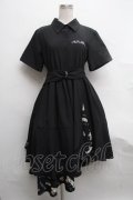 NieR Clothing / フレアシャツワンピース  黒 S-24-09-18-035-PU-OP-AS-ZS