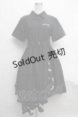 NieR Clothing / フレアシャツワンピース  黒 S-24-09-18-035-PU-OP-AS-ZS