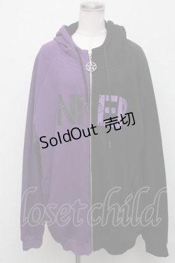 画像1: NieR Clothing / バイカラーパーカー  黒ｘ紫 S-24-09-19-024-PU-TO-AS-ZS