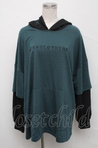 NieR Clothing / ロゴ刺繍パーカー  グリーン S-24-09-19-029-PU-TO-AS-ZT183