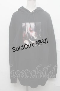 NieR Clothing / プリントプルオーバー  黒 S-24-10-01-054-PU-TO-HR-ZS