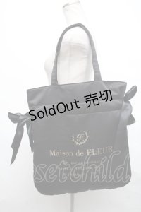 Maison de FLEUR / BAG ダブルリボントートバッグ  黒 S-24-10-07-023-LO-BG-HR-ZS