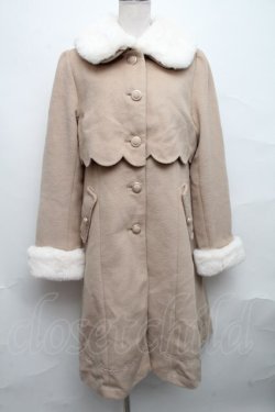 画像1: axes femme POETIQUE / COAT スカラップコート  ベージュ S-24-10-09-041-AX-CO-UT-ZS