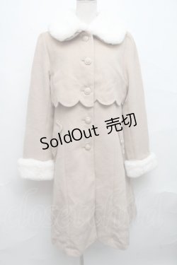 画像1: axes femme POETIQUE / COAT スカラップコート  ベージュ S-24-10-09-041-AX-CO-UT-ZS