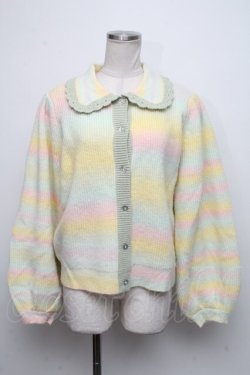 画像1: Candy Stripper / FRILL COLLAR KNIT カーディガン  ライトグリーンミックス S-24-10-11-029-PU-TO-AS-ZS