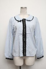 axes femme POETIQUE / メッセージ刺繍リボンブラウス   S-24-10-11-039-AX-BL-HR-ZS