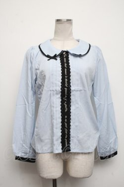 画像1: axes femme POETIQUE / メッセージ刺繍リボンブラウス   S-24-10-11-039-AX-BL-HR-ZS