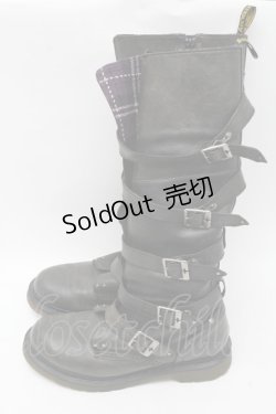 画像2: Dr.Martens （Getta Grip） / ベルトデザインロングブーツ UK5 グレー S-24-10-15-007-PU-SH-AS-ZS