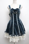 Angelic Pretty / エレガント別珍鳥籠ジャンパースカート  グリーン S-24-10-17-059-AP-OP-AS-ZS