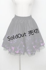 NieR Clothing / 蝶々プリントスカート  黒ｘ紫 S-24-10-24-071-PU-SK-HR-ZS