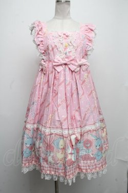 画像1: Angelic Pretty / MELODY TOYSハイウエストジャンパースカート  ピンク S-24-11-17-060-AP-OP-HR-ZS