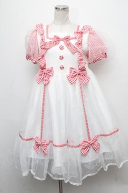 画像1: Angelic Pretty / ふんわりパフェワンピース  赤ｘ白 S-24-11-20-056-AP-OP-HR-ZS