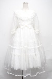 Angelic Pretty / Happy Humming Bunnyワンピースセット  白 S-24-12-08-056-AP-OP-AS-ZS