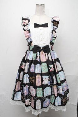 画像1: Angelic Pretty / Memorial Tea Museumジャンパースカート  黒 S-24-12-08-064-AP-OP-AS-ZS