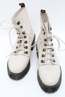 画像1: Dr.Martens （Getta Grip） / LEONA厚底ヒールブーツ UK5 ベージュ S-24-12-08-007-PU-SH-AS-ZS