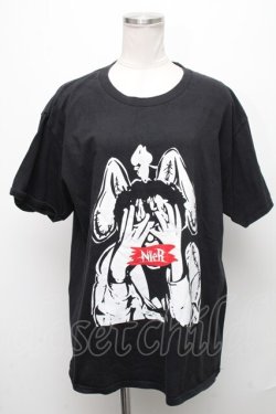 画像1: NieR Clothing / プリントカットソー  黒 S-24-12-15-052-PU-TO-AS-ZS