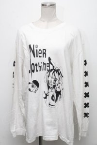 NieR Clothing / プリントトレーナー  白 S-24-12-15-064-PU-TO-HR-ZS