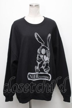 画像1: NieR Clothing / プリントトレーナー  黒 S-24-12-15-042-PU-TO-HR-ZS