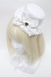 Angelic Pretty / Elegant Roseミニハット  白 S-24-12-24-008-AP-AC-HR-ZS