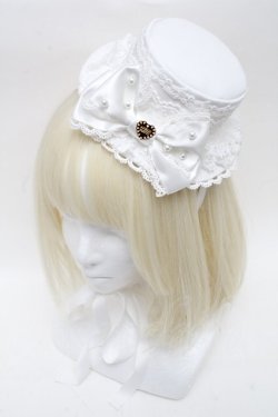 画像1: Angelic Pretty / Elegant Roseミニハット  白 S-24-12-24-008-AP-AC-HR-ZS