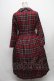 画像2: Jane Marple / Royal drums Tartan check　dress  紺ｘ赤 S-24-12-24-039-JM-OP-HR-ZS (2)