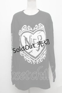 NieR Clothing / プリント長袖カットソー  黒 S-24-12-29-038-PU-TO-HR-ZS