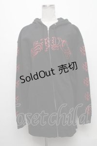 KRY CLOTHING / プリントパーカー  黒 S-24-12-29-041-EL-TO-AS-ZS