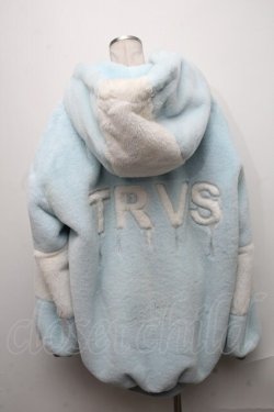 画像2: TRAVAS TOKYO / Drip Logo Faux Fur Hoodie  白ｘサックス S-24-12-29-045-PU-TO-HR-ZS