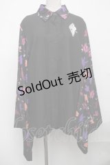 NieR Clothing / 着物袖風シャツ  黒 S-25-01-05-038-PU-BL-AS-ZS