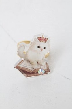 画像1: Enchantlic Enchantilly / Dolled upリング（Queen Cat）  白 S-25-01-07-006-LO-ZA-HR-ZS