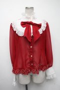 Angelic Pretty / シフォン切替ピンタックブラウス  赤 S-25-01-09-039-AP-BL-HR-ZS