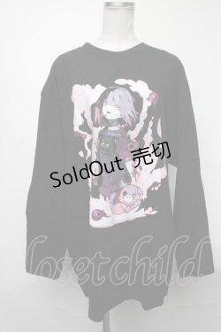 画像1: NieR Clothing / ちゃむちゃむ擬人化Tシャツ  黒 S-25-01-19-021-PU-TO-AS-ZS