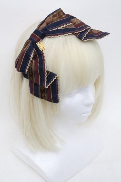 画像1: Angelic Pretty / Checkmateカチューシャ  紺 S-25-01-27-020-AP-AC-HR-ZS