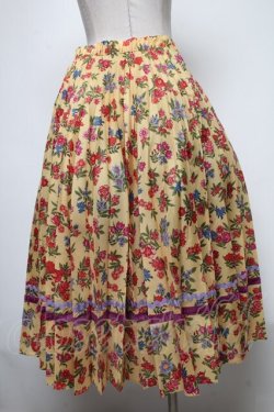 画像2: Jane Marple Dans Le Salon / Flowers of Jouy double accordion skirt  イエロー S-25-02-13-083-JM-SK-HR-ZS